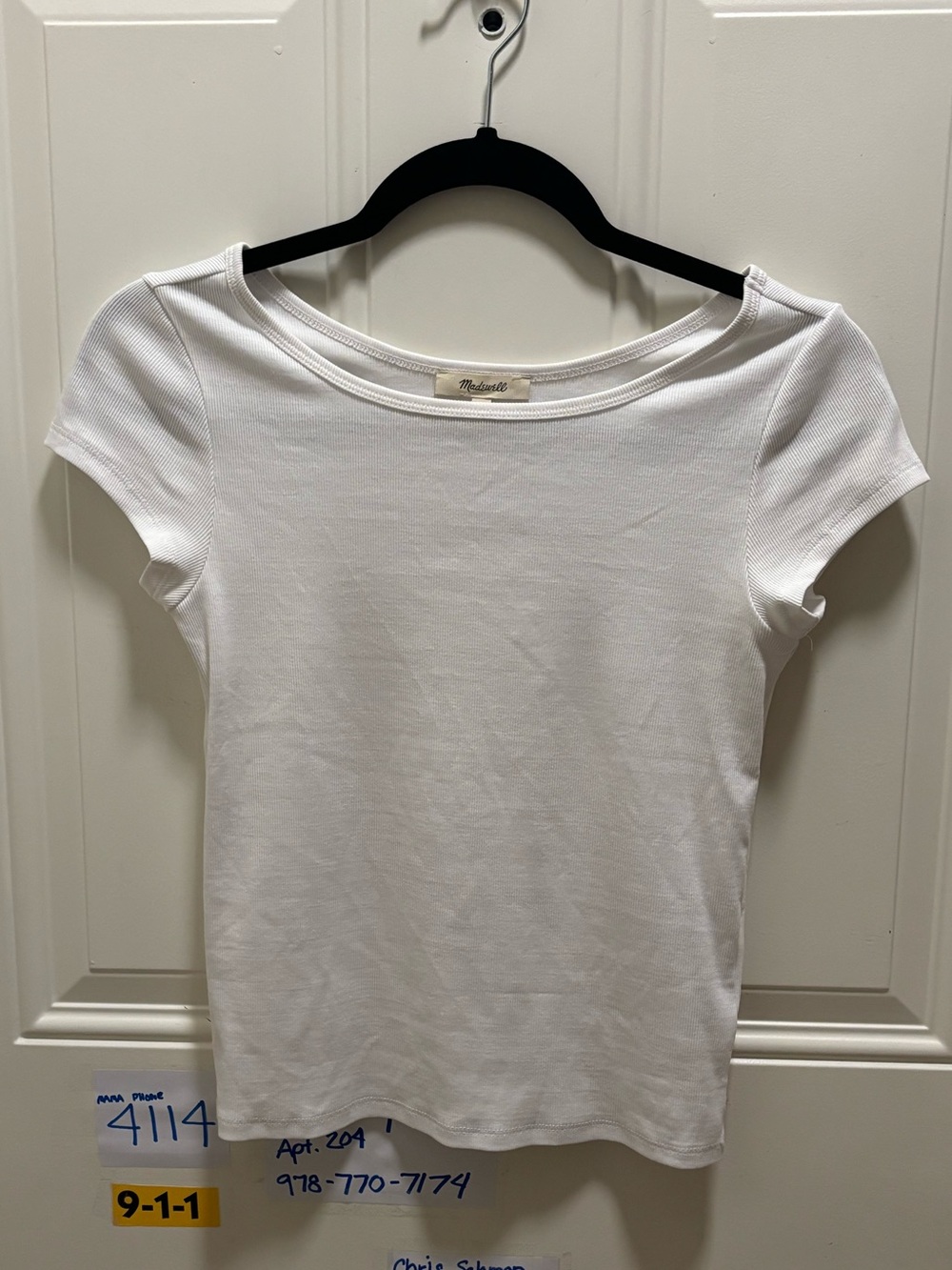 NWOT Madewell Classic White Scoop-Neck Short Sleeve white tee size small